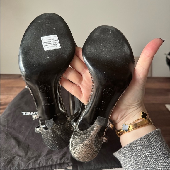 Chanel Metallic Python Sandals - Picture 9 of 10